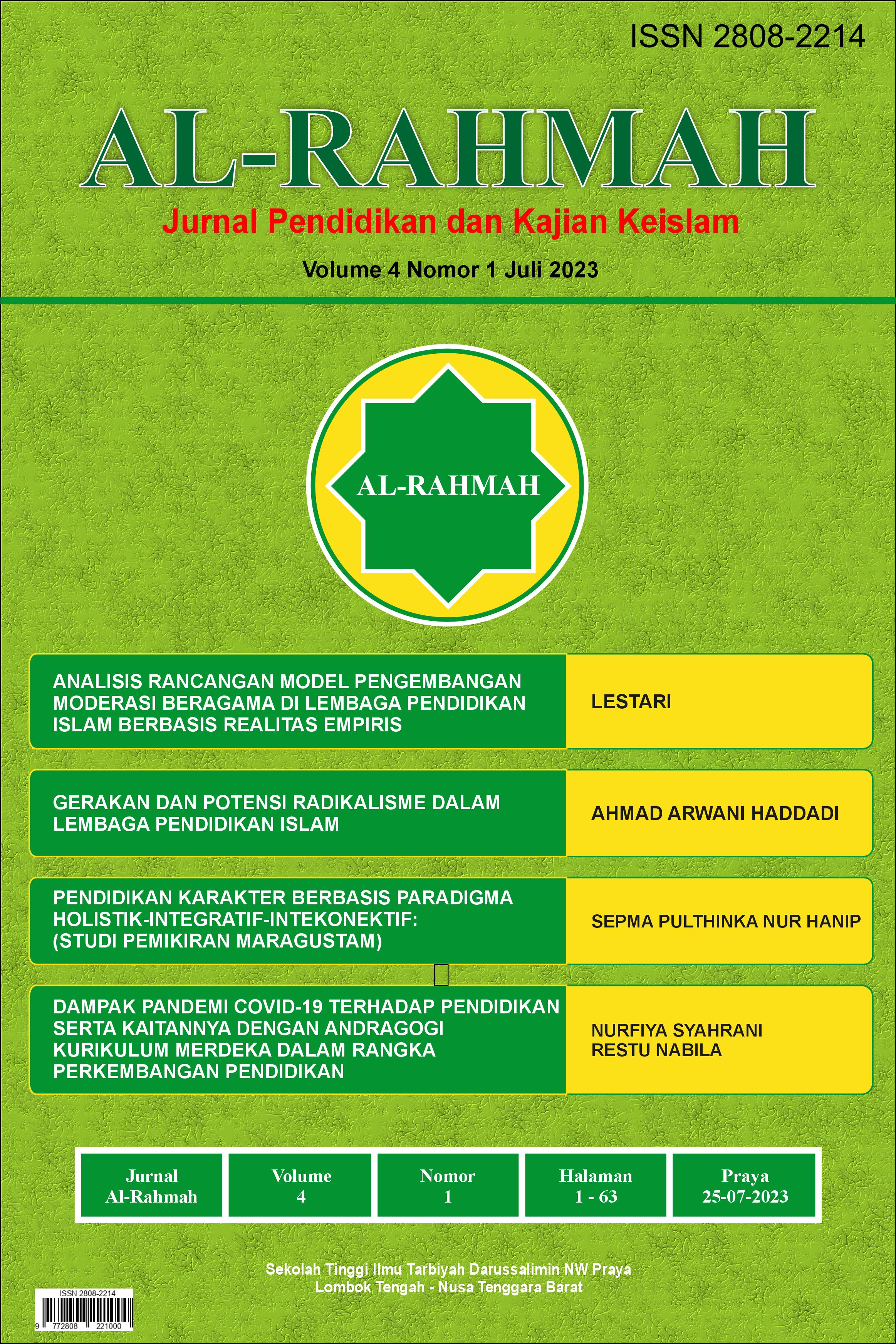 					Lihat Vol 4 No 1 (2023): Pemikiran Pendidikan Islam
				